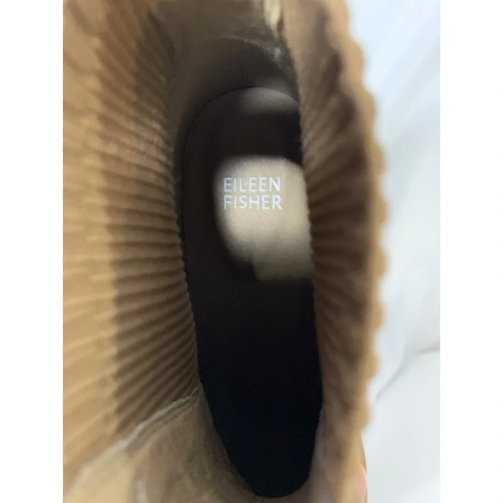 Eileen Fisher Suede Chelsea‎ Boot Womens 7.5 Leather Wheat Wedge Lilou